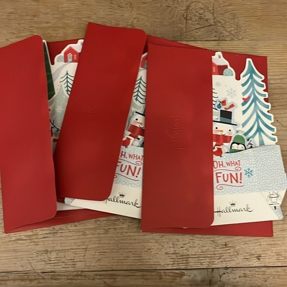 Hallmark Wonderfolds Pop-Up Christmas Cards Set of 6 Two Varieties Tree Snowman - Picture 8 of 9